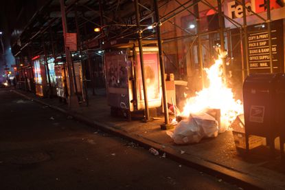 ‘It felt dangerous’: Destructive Brooklyn protest, with trash fires and broken windows, leaves local residents shaken