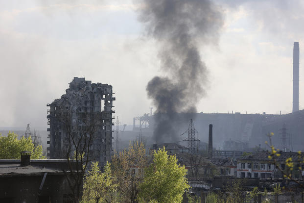 Ukraine repels Russian attacks; Mariupol plant battle rages