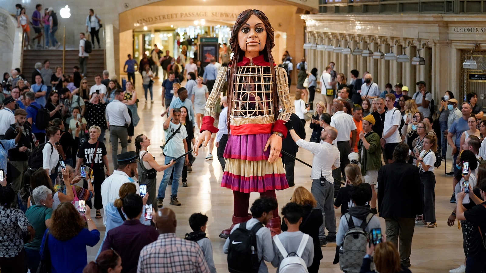 Huge puppet of 10-year-old Syrian refugee on 17-day blitz through NYC