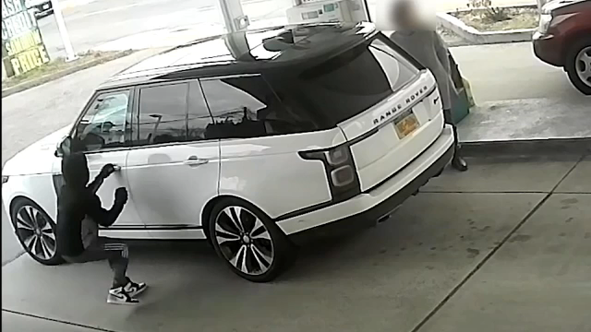Small dog dragged during Range Rover theft at gas pump on Long Island