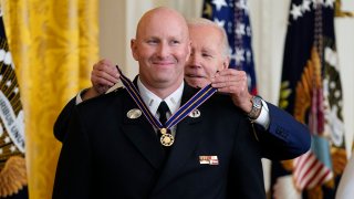 Biden honors 9 with Medal of Valor, including 2 NYPD officers killed after 911 call, hero officer