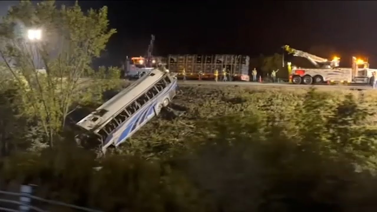 NTSB investigation begins after bus tumbled 50 feet down slope in deadly crash